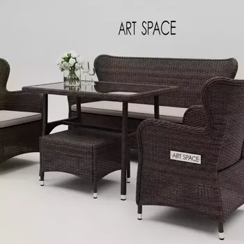 Аренда Комплект плетеной мебели T438 Y380A W53 brown в Grand Karat Sochi — ART SPACE