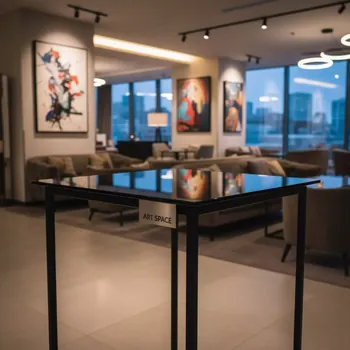 Аренда Стол коктейльный черный с черной зеркальной поверхностью Оникс 110 см в Mercure Сочи Центр — ART SPACE