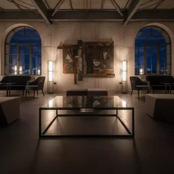 Аренда Стол журнальный стеклянный прямоугольный 110х70 см в Bridge Resort — ART SPACE