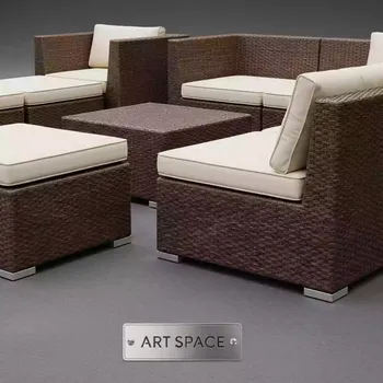 Аренда Комплект плетеной мебели T220BBT Y290B W52 brown 4 Pcs Golden Tulip Rosa Khutor — ART SPACE