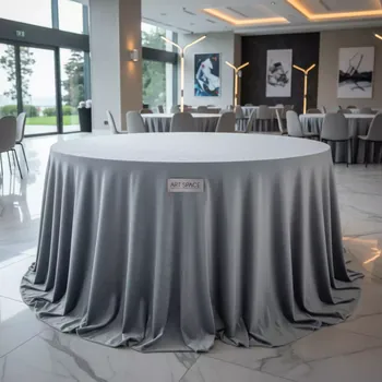 Аренда Скатерть круглая бархатная светло серая в отеле Radisson Lazurnaya — ART SPACE