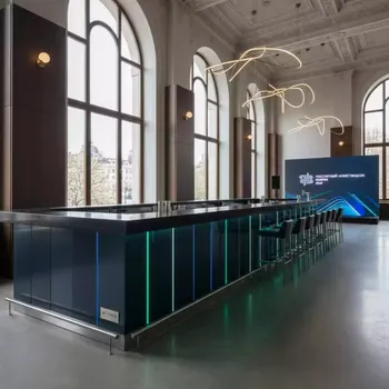 Аренда Стойка барная 336x66 см с LED подсветкой в ресторане «Высота 5642» — ART SPACE
