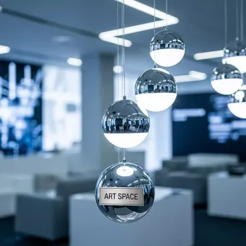 Аренда Гирлянда светодиодная из подсвеченных зеркальных шариков в Green Flow Hotel — ART SPACE