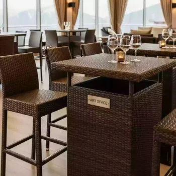 Аренда Барный комплект плетеной мебели T390AD Y390A W63 brown в Sochi Marriott Krasnaya Polyana — ART SPACE