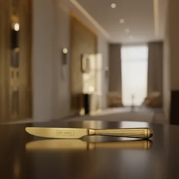 Аренда Нож столовый Франклин золото в Green Flow Hotel — ART SPACE