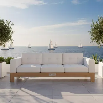 Аренда Диван Florence Knoll wood white на парусной регате (Сочи) — ART SPACE