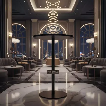 Аренда Стол коктейльный Buffet 2 Black d 60 в казино «Сочи» — ART SPACE