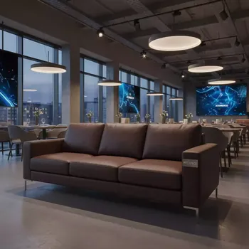 Аренда Диван Премьер коричневый трехместный в ресторане «La Terrazza» — ART SPACE