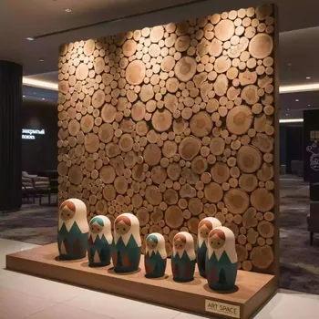 Аренда Фотозона стена из спилов с матрешками в Grand Karat Sochi — ART SPACE