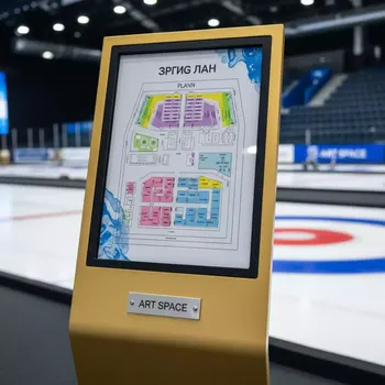 Аренда Стойка золотая для плана рассадки в Керлинговом центре «Ледяной куб» — ART SPACE