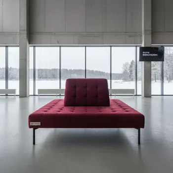 Аренда Банкетка красная со стежкой квадрат в Karat Resort — ART SPACE