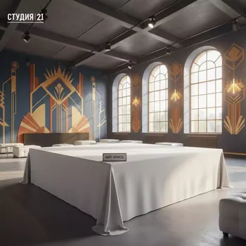 Аренда Скатерть стрейч 19 561WT белая в лофте «Студия 21» — ART SPACE