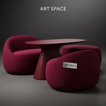 Аренда Пуфы столы НОРМАН бордовые набор из 3 в ресторане «Brunello» — ART SPACE