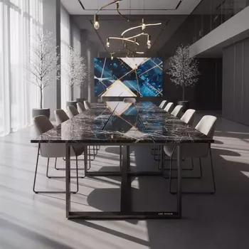Аренда Стол Кловис вставка стекло черный мрамор в Radisson Collection Paradise — ART SPACE