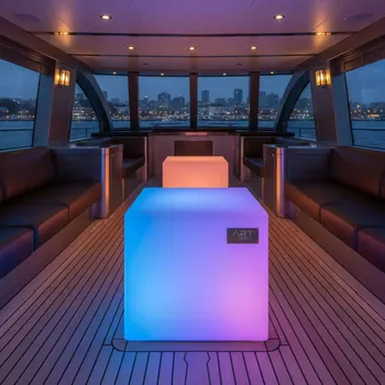 Аренда Стол светящийся Cubo 40 Double RGB на VIP теплоходе (Морпорт Сочи) — ART SPACE