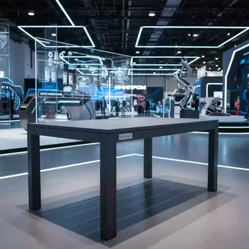 Аренда Стол обеденный раскладной ГАРДА из алюминия серый в Alpha Sirius — ART SPACE