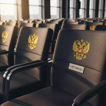 Аренда Стул Хит с подлокотниками с вышивкой герб РФ в Golden Tulip Rosa Khutor — ART SPACE