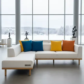 Аренда Диван угловой white с разноцветными подушками в Cosmos Sochi Hotel — ART SPACE