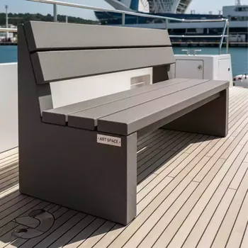 Аренда Скамья эко со спинкой Ecosreda 1,6 м на VIP теплоходе (Морпорт Сочи) — ART SPACE