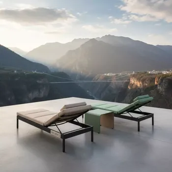 Аренда Комплект шезлонги столик AFM 803A T133 бежевый зеленый в Skypark Sochi — ART SPACE