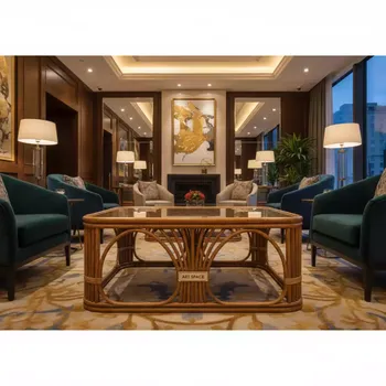 Аренда Журнальный столик из ротанга 76х57х42 см в Mövenpick Hotel — ART SPACE