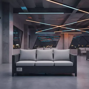 Аренда Диван пластиковый плетеный трехместный с подушками Monaco Lounge XL в Mercure Сочи Центр — ART SPACE