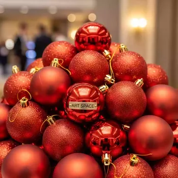 Аренда Набор ёлочных шаров Winter Glade пластик 6 см красный микс 24 шт в Mövenpick Hotel — ART SPACE