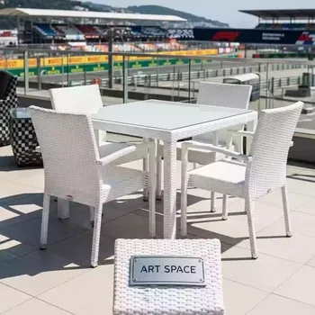 Аренда Комплект мебели плетеной AFM 440A 90x90 White 4 1 в Courtyard by Marriott Sochi — ART SPACE