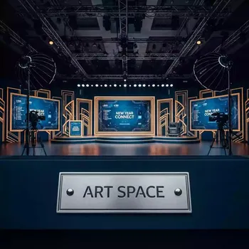 Аренда Программа онлайн Новогодний Connect в банкетном зале «Дельфин» — ART SPACE