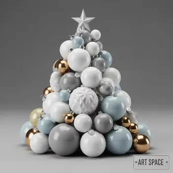 Аренда Набор ёлочных шаров с верхушкой пластик микс 55 шт в отеле Hyatt Regency Sochi — ART SPACE