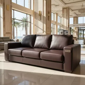 Аренда Диван Стэйт Гросс экокожа Senator Coffee col 8 в Grand Karat Sochi — ART SPACE