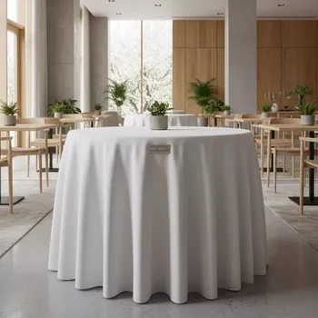 Аренда Скатерть круглая белая диаметром 2,9 м в Courtyard by Marriott Sochi — ART SPACE