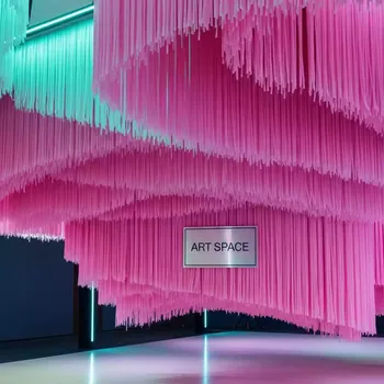 Аренда Дождик новогодний полипропиленовый матовый розовый в Karat Resort — ART SPACE