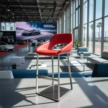 Аренда Стул барный красный из экокожи Zeta на Сочи Автодроме — ART SPACE