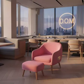 Аренда Кресла детского с подставкой для ног Hurry розовое в ресторане «D.O.M» — ART SPACE