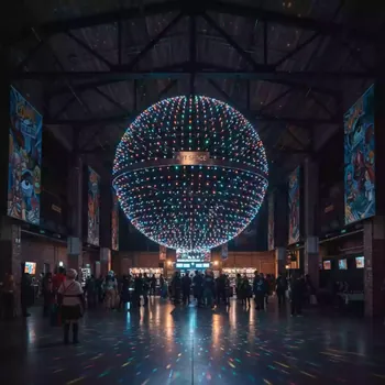 Аренда Цветомузыка полусфера Involight LEDball 53 в ресторане «Магеллан» — ART SPACE
