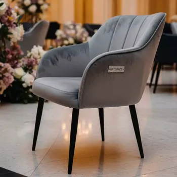 Аренда Стул Тюльпан лайт велюр серый металлические ножки в City Park Hotel Sochi — ART SPACE