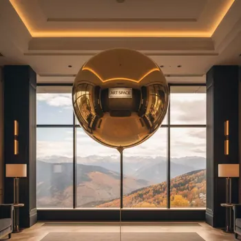 Аренда Шар фольгированный круглый золотой на площадке Rosa Peak (2320м) — ART SPACE