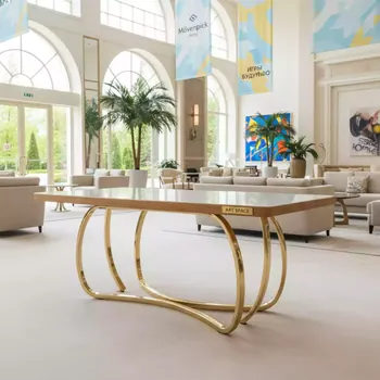 Аренда Стол деревянный Брейзер молочный золото в Mövenpick Hotel — ART SPACE