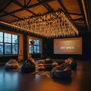 Аренда Электрическая гирлянда Winter Glade теплый свет 700 ламп в Университете «Сириус» — ART SPACE