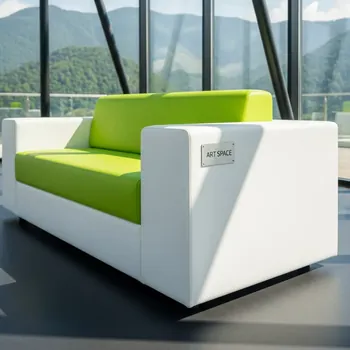 Аренда Диван бело зеленый Cube из экокожи на курорте «Газпром» (Альпика) — ART SPACE