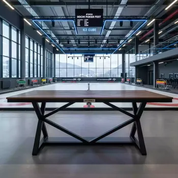 Аренда Фуршетный стол X loft black wood коричневый в Керлинговом центре «Ледяной куб» — ART SPACE