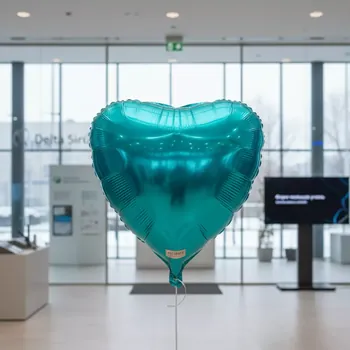 Аренда Сердце фольгированное 46 см бирюзовое в Delta Sirius — ART SPACE