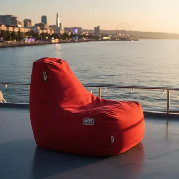 Аренда Кресло мешок Beanbag красное на VIP теплоходе (Морпорт Сочи) — ART SPACE