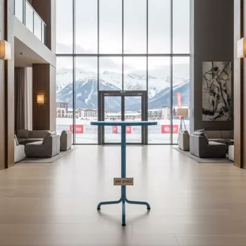 Аренда Стол барный складной Sky Folding синий диаметр 600 мм в Sochi Marriott Krasnaya Polyana — ART SPACE