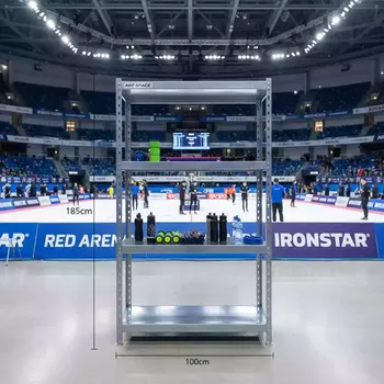 Аренда Стеллаж металлический Практик MS 185 100х30 см 4 полки в Red Arena — ART SPACE