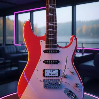 Аренда Электрогитара Fender Stratocaster бело красная в ресторане «Voda» — ART SPACE