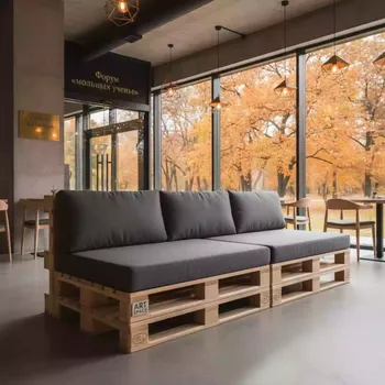 Аренда Диван прямой из паллет в ресторане «La Terrazza» — ART SPACE