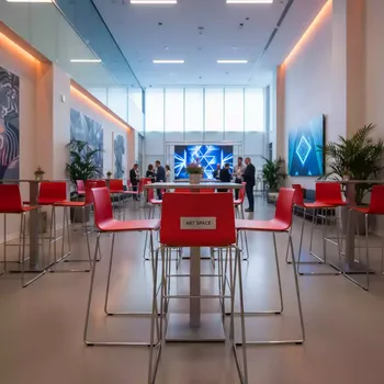 Аренда Стул барный пластиковый Air Bar красный в санатории «Заполярье» — ART SPACE