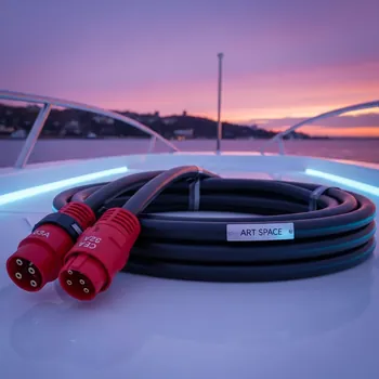 Аренда Силовой кабель 380 В CEE 63 А 5P – CEE 32 А 5P IP 67 30 м на VIP теплоходе (Морпорт Сочи) — ART SPACE